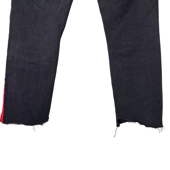 JOVONNA LONDON Striped Distressed Ankle Jeans Black Sz 4 - Picture 3 of 6